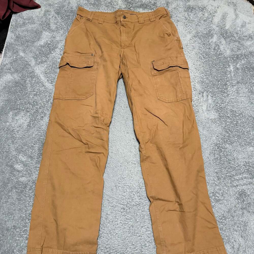 Duluth Pants Mens 40 x36 Brown Flex Fire Hose Cargo Workwear